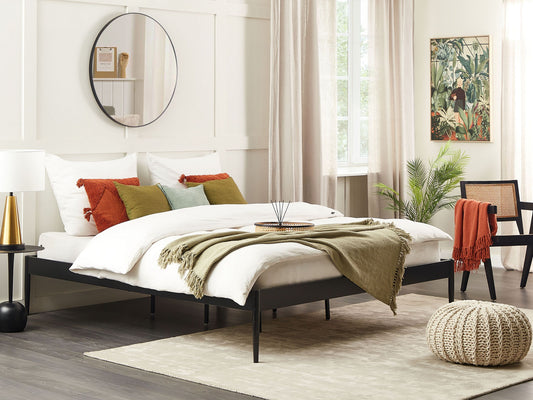 Bett mit Lattenrost Metall VAURS 180 x 200 cm Schwarz