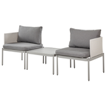 Lounge Set mit Tisch 2-Sitzer TERRACINA Metall Hellgrau