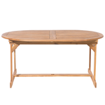 Gartenmöbel Set 6-Sitzer MAUI mit Schirm (12 Optionen) Akazienholz Hellbraun