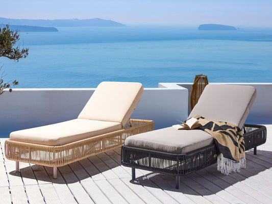 Gartenliege Rattan grau OSINI