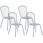 Gartenmöbel Set 4-Sitzer CALVI mit Schirm (16 Optionen) Metall Hellblau