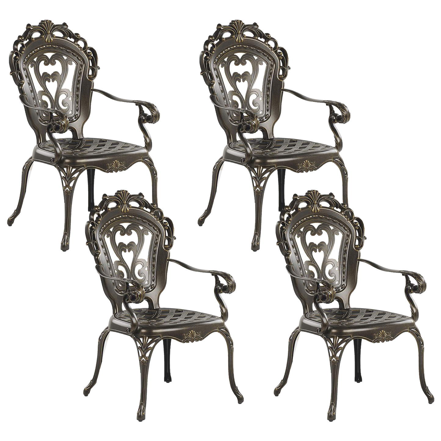 Gartenmöbel Set 4-Sitzer SAPRI mit Schirm (16 Optionen) Metall Dunkelbraun