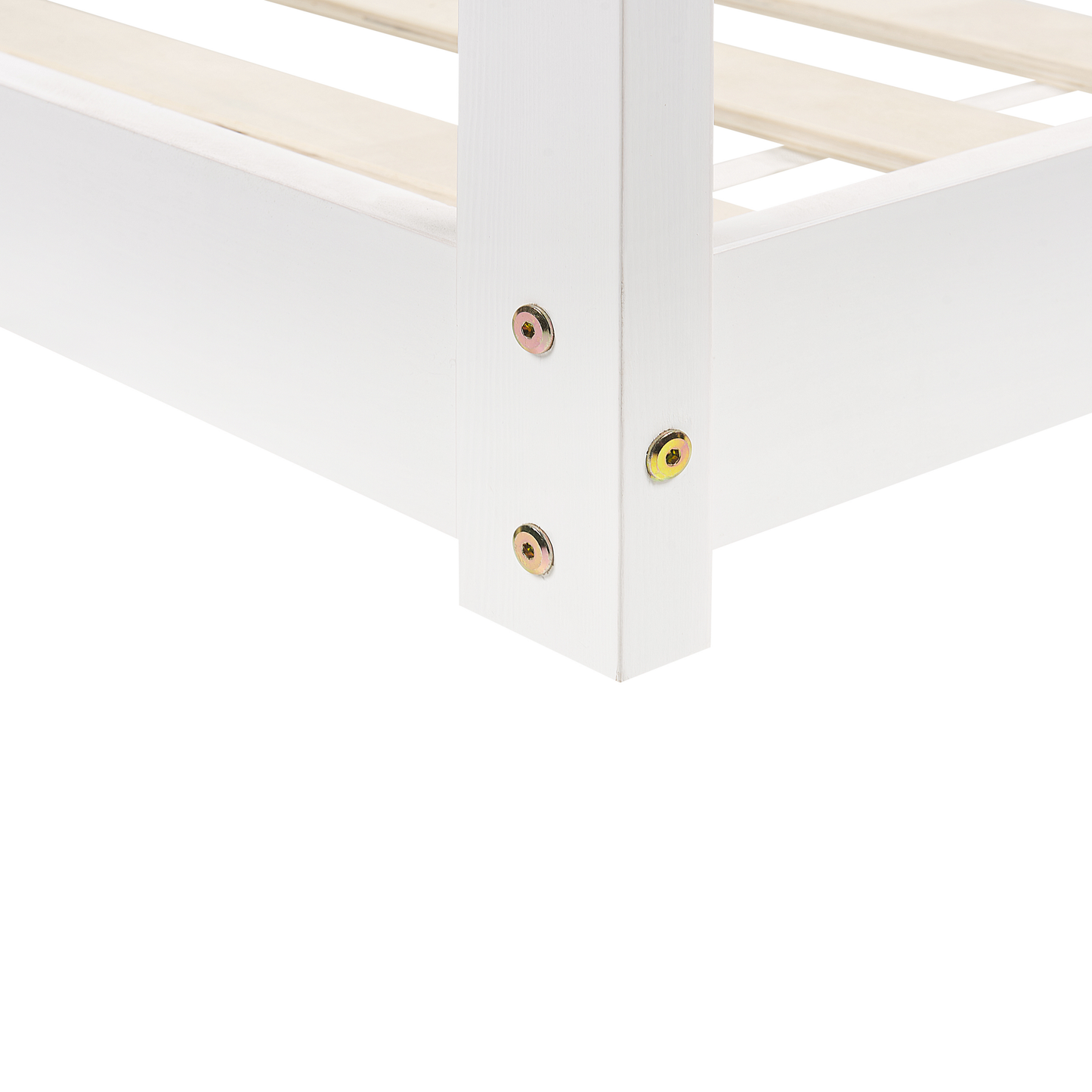 Kinder-Hausbett Kiefernholz weiss Lattenrost 90 x 200 cm TOSSE