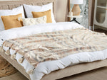 Kuscheldecke YARSELI Baumwolle 130 x 170 cm Beige