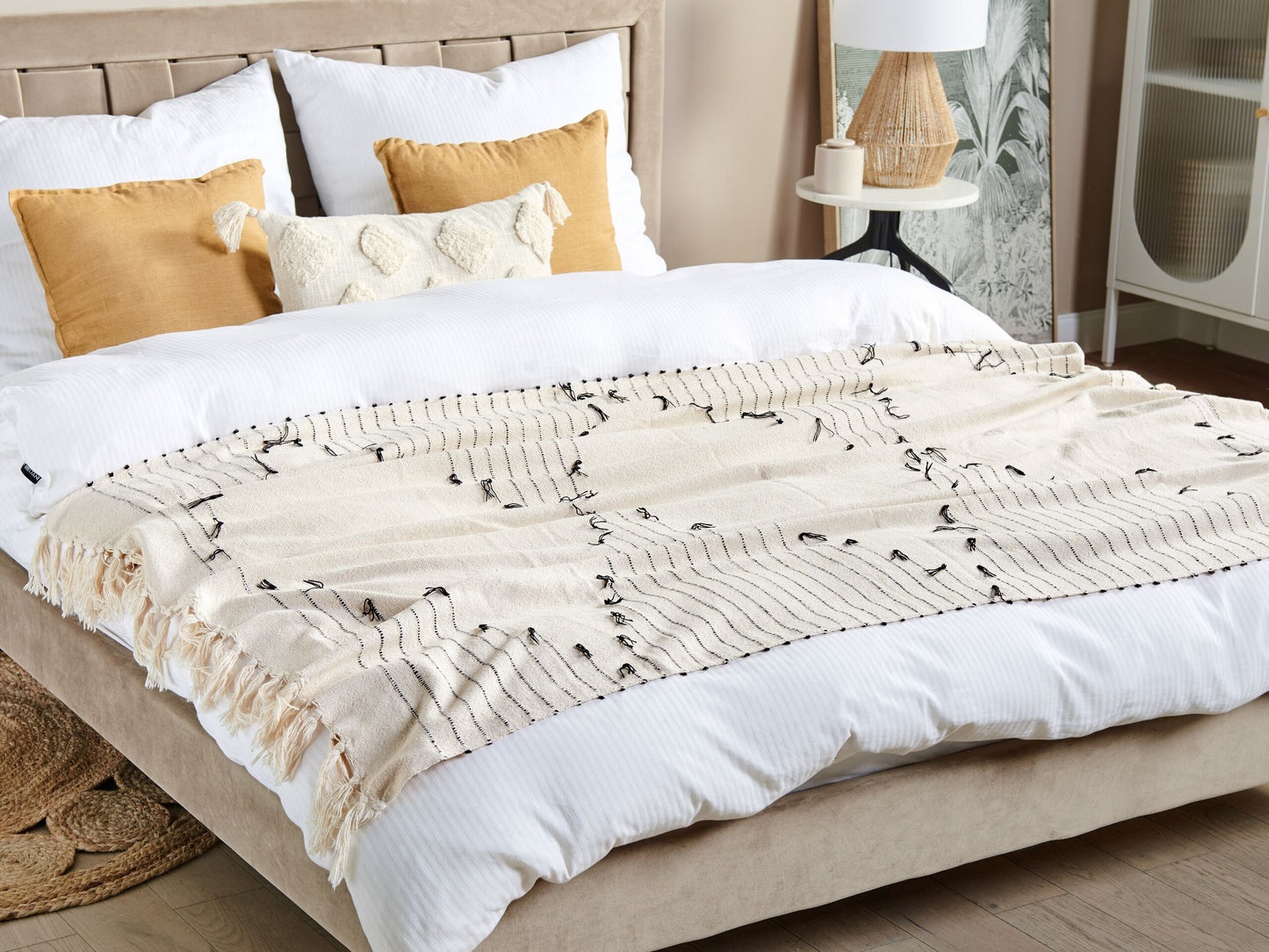 Kuscheldecke ULUYOL Baumwolle 130 x 170 cm Beige