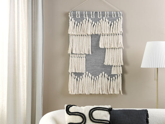 Wandbehang MAHRI Baumwolle 106 cm Grau