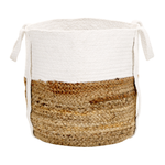 Textilkorb Baumwolle / Jute weiss / naturfarben 2er Set BELLPAT