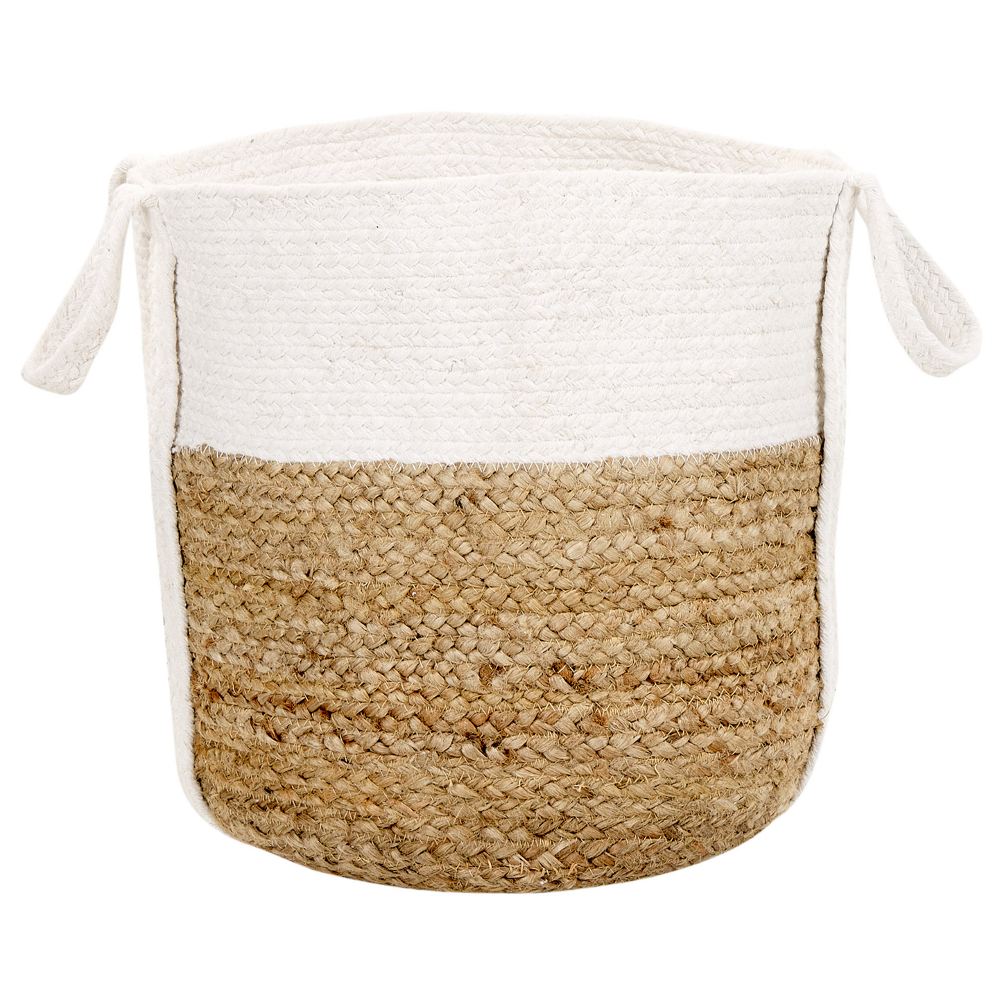 Textilkorb Baumwolle / Jute weiss / naturfarben 2er Set BELLPAT