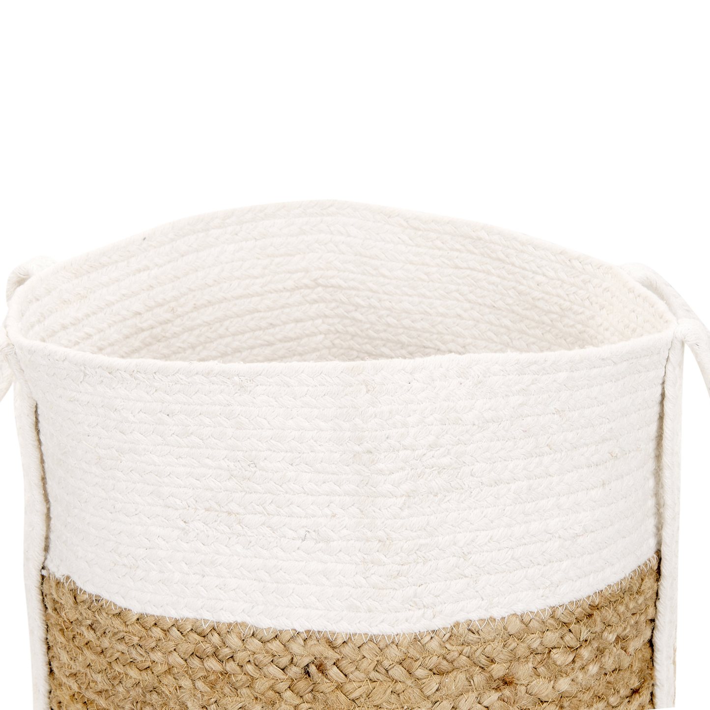 Textilkorb Baumwolle / Jute weiss / naturfarben 2er Set BELLPAT