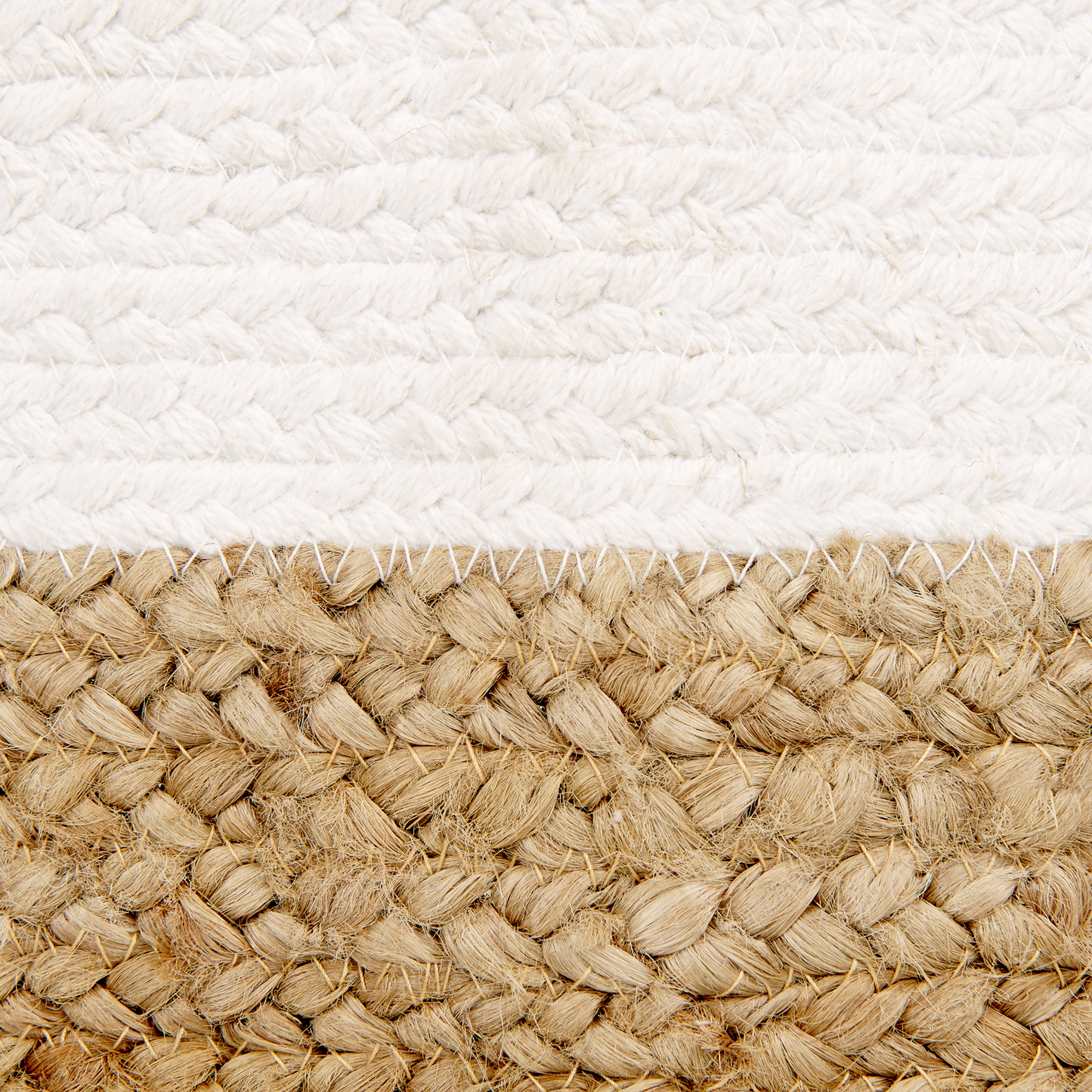 Textilkorb Baumwolle / Jute weiss / naturfarben 2er Set BELLPAT