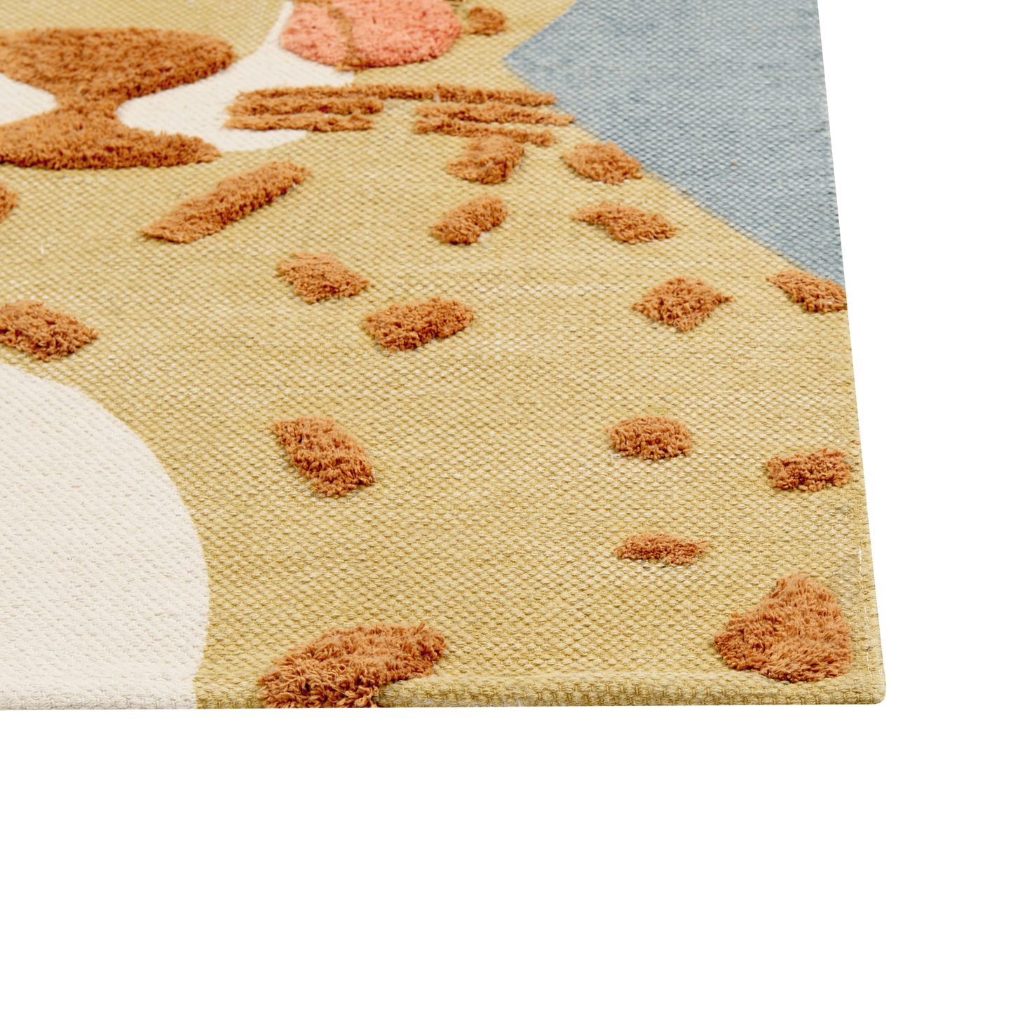 Kinderteppich Baumwolle grau / gelb 80 x 150 cm Leopardenmotiv TANGSE