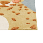 Kinderteppich Baumwolle grau / gelb 80 x 150 cm Leopardenmotiv TANGSE