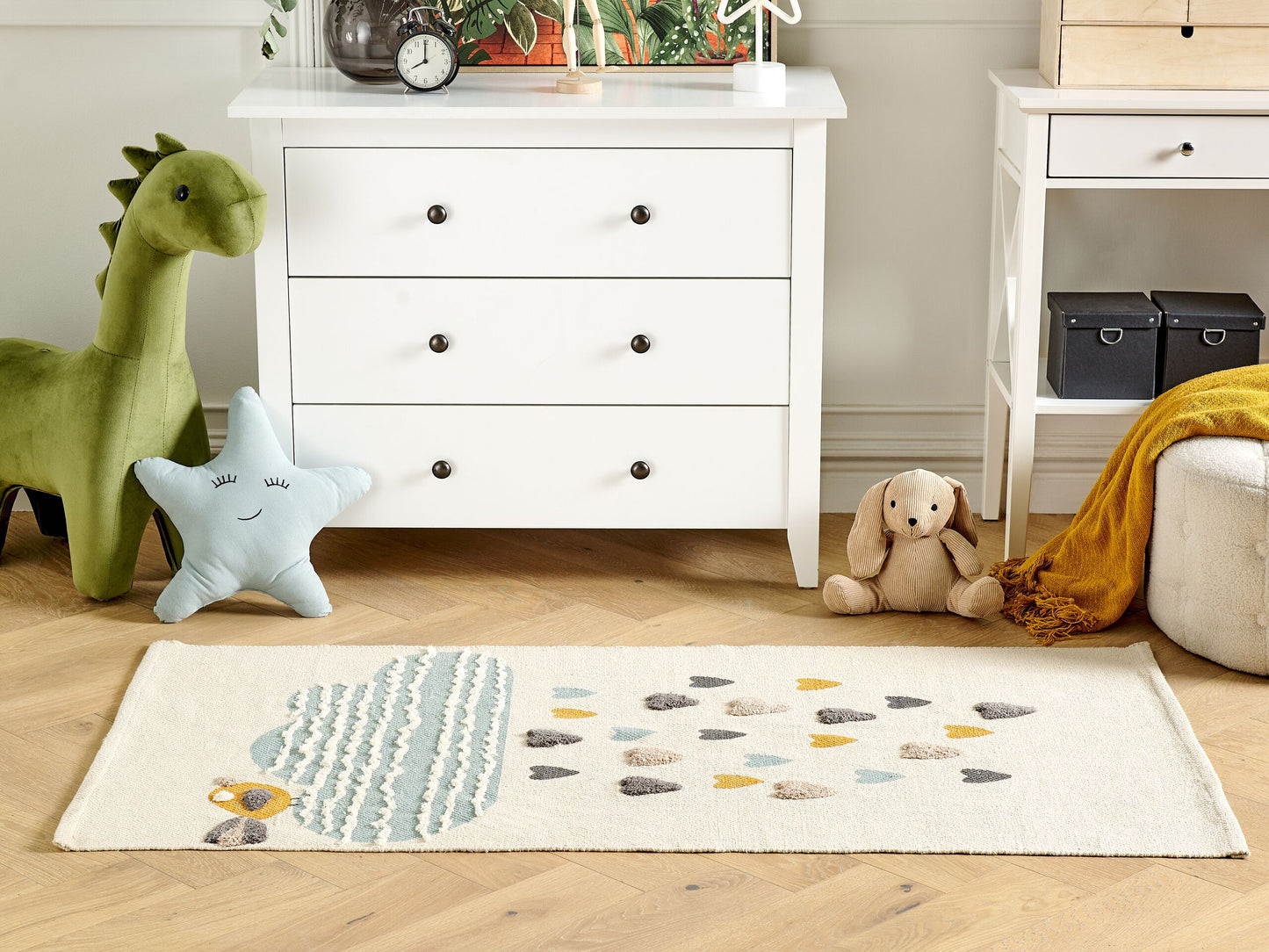 Kinderteppich Baumwolle mehrfarbig 80 x 150 cm Wolkenmotiv BLANG