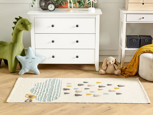 Kinderteppich Baumwolle mehrfarbig 80 x 150 cm Wolkenmotiv BLANG