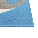 Kinderteppich Baumwolle blau 80 x 150 cm Wal-Motiv BALABANG