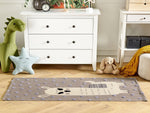 Kinderteppich Baumwolle braun 80 x 150 cm Lama-Motiv LUBUK