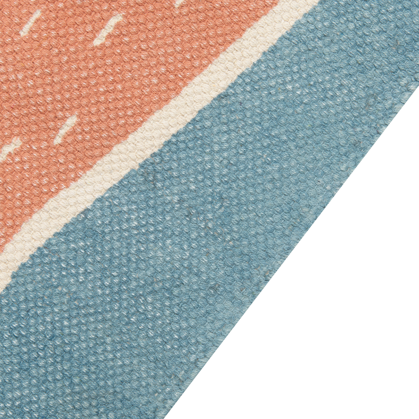 Kinderteppich Baumwolle blau / orange 80 x 150 cm Faultier-Motiv ISAK