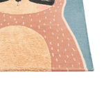 Kinderteppich Baumwolle blau / orange 80 x 150 cm Faultier-Motiv ISAK