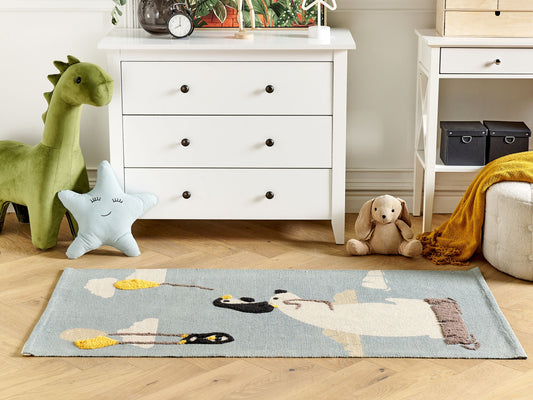 Kinderteppich Baumwolle mehrfarbig 80 x 150 cm Eisbär-Motiv BARUS