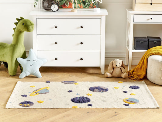 Kinderteppich Baumwolle mehrfarbig 80 x 150 cm Planeten LANGSA