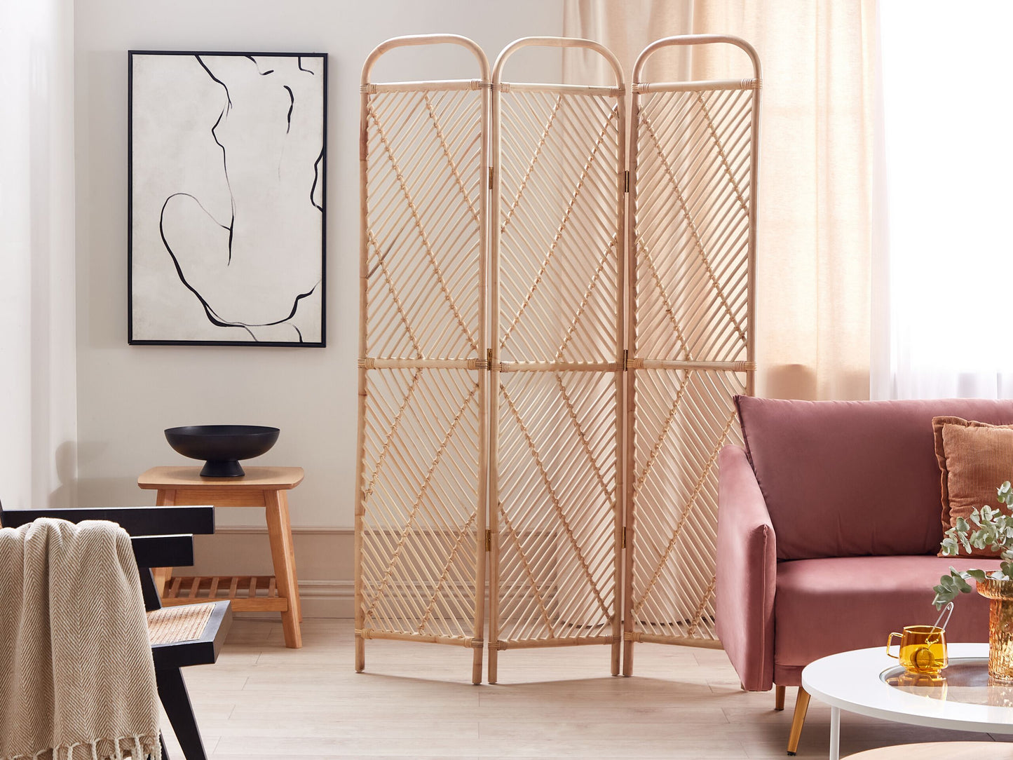 Raumteiler 3-teilig COSENZA Hellbraun 106 cm 180 cm