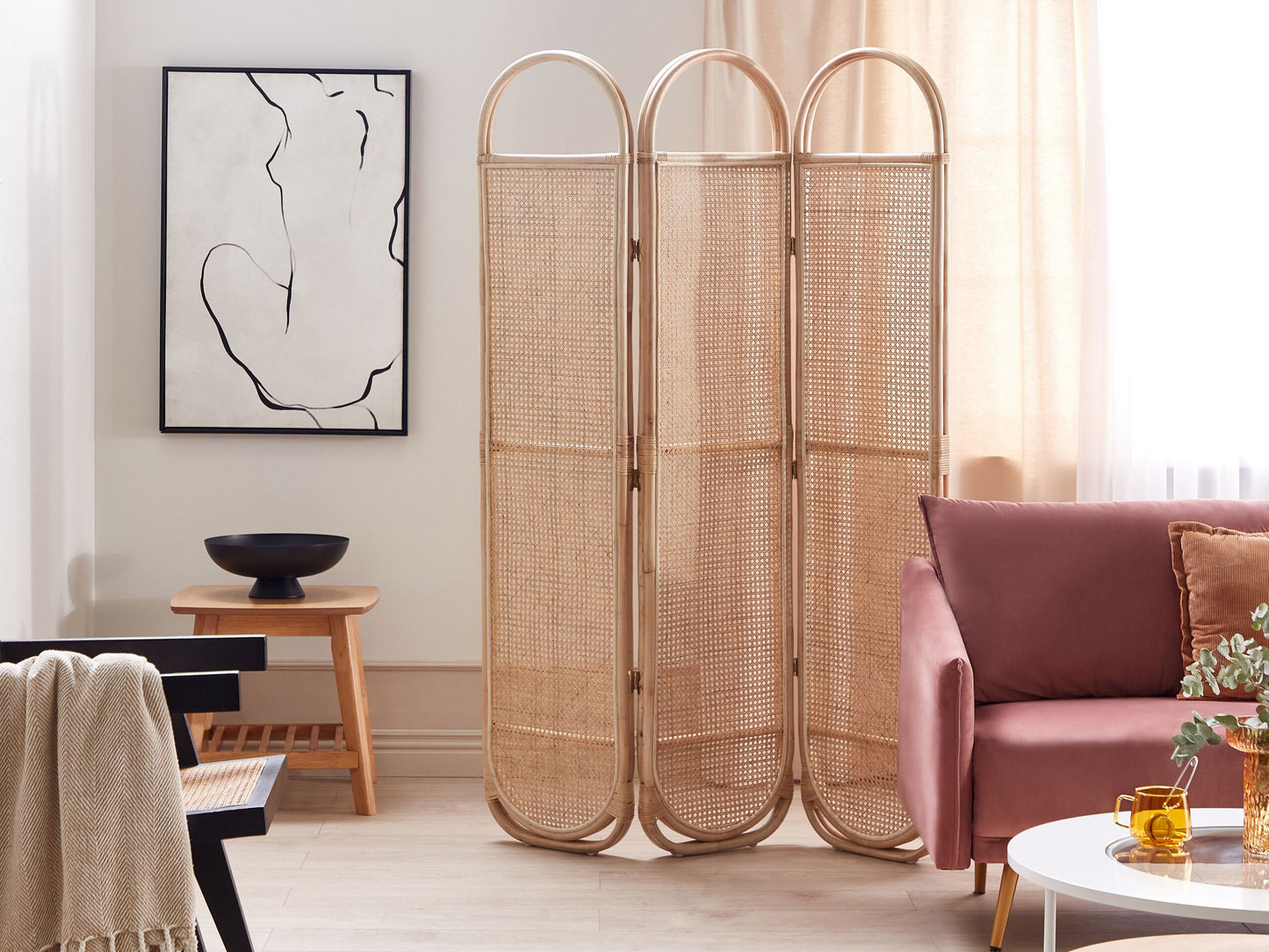 Raumteiler 3-teilig CORTONA Hellbraun 118 cm 180 cm