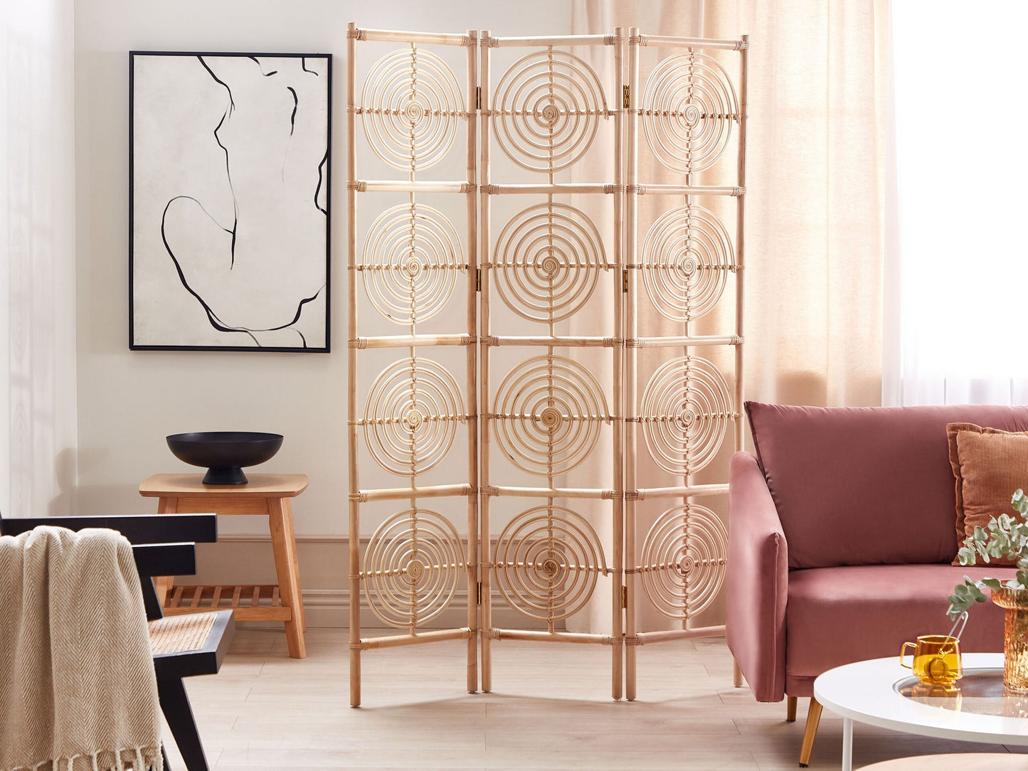 Raumteiler 3-teilig ALTAMURA Hellbraun 117 cm 180 cm