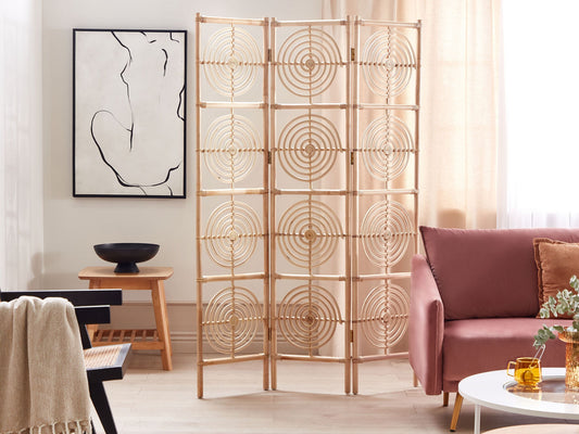 Raumteiler 3-teilig ALTAMURA Hellbraun 117 cm 180 cm