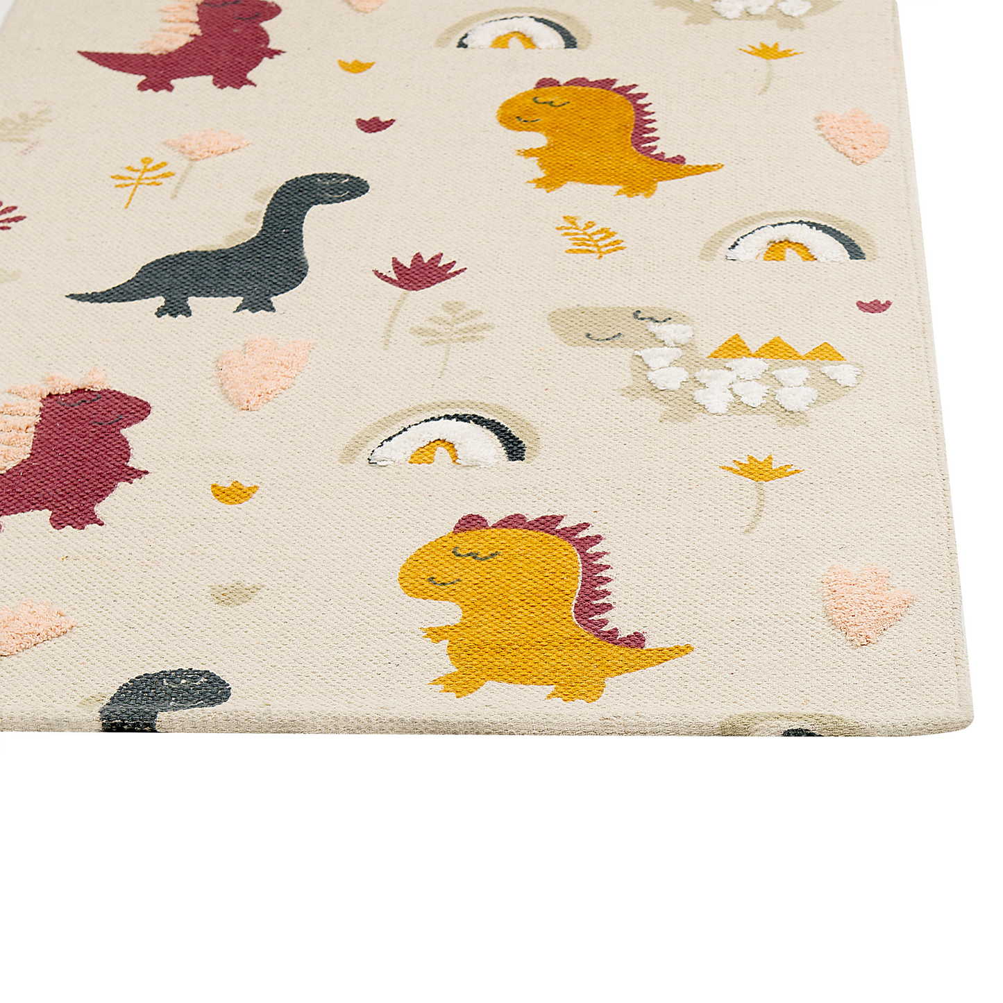 Kinderteppich Baumwolle mehrfarbig 80 x 150 cm Dinosauriermuster TIOP