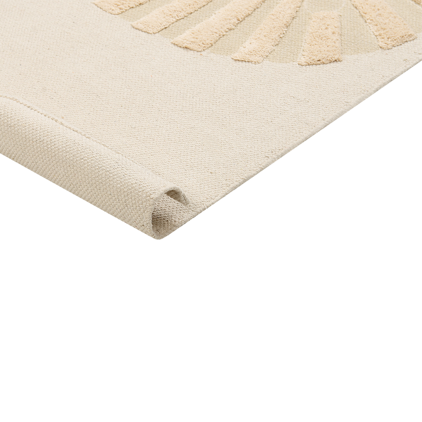 Kinderteppich Baumwolle beige Löwenmuster 80 x 150 cm BALARI