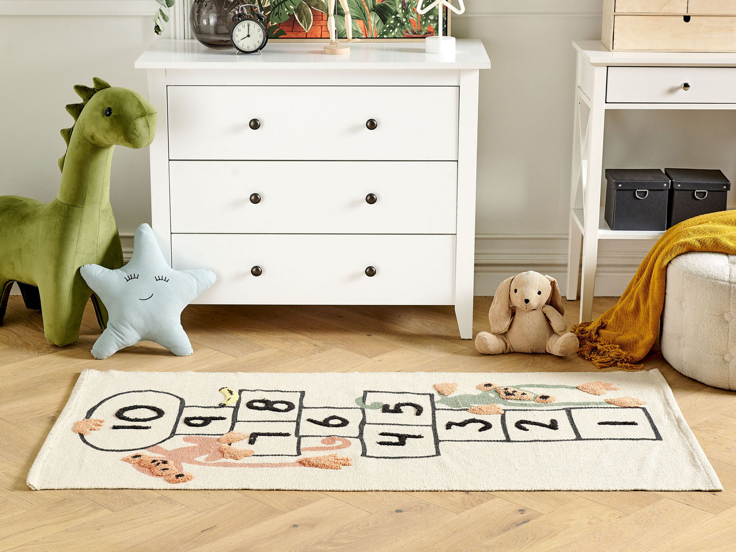 Kinderteppich Baumwolle mehrfarbig 80 x 150 cm Hüpfspiel Kurzflor KATIET