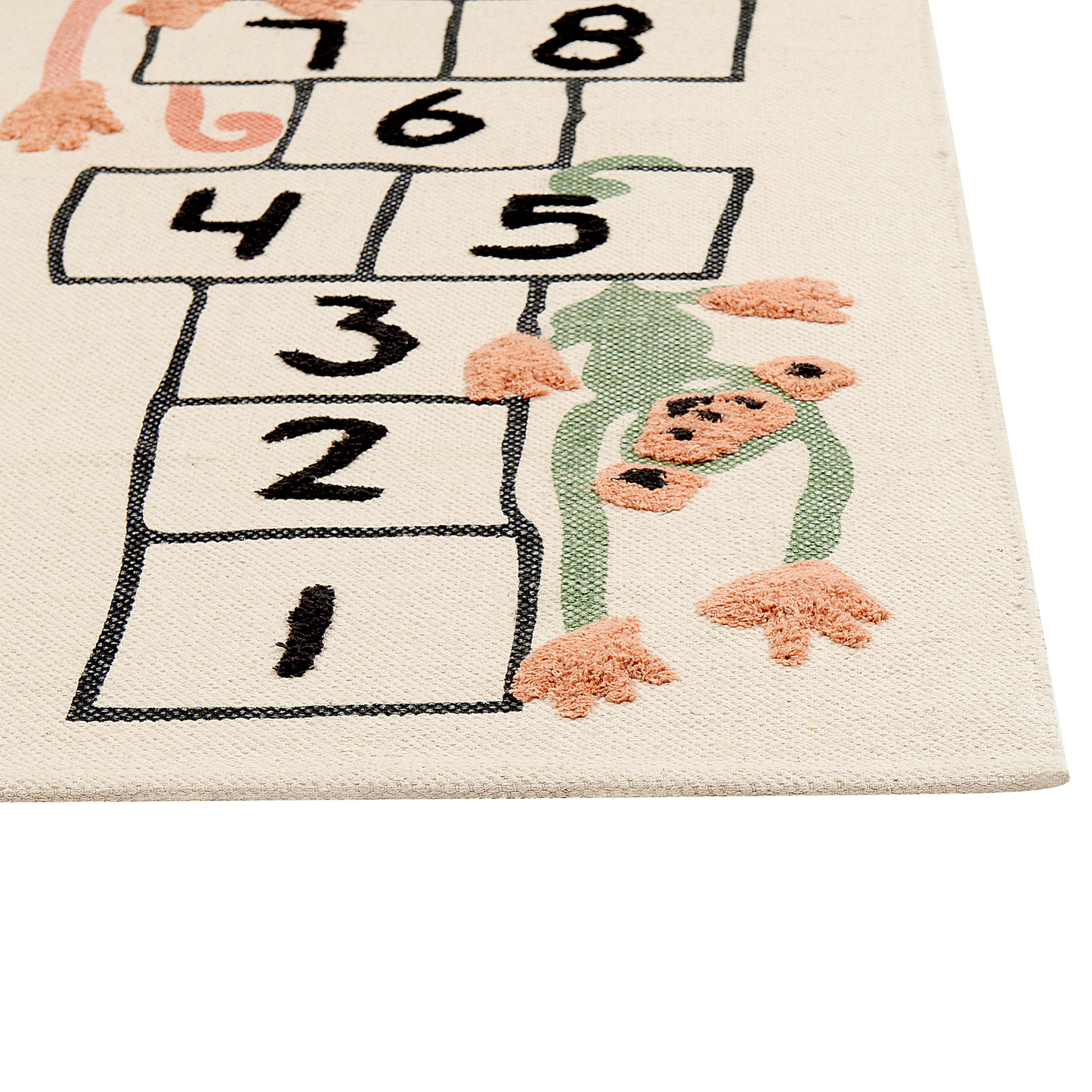 Kinderteppich Baumwolle mehrfarbig 80 x 150 cm Hüpfspiel Kurzflor KATIET