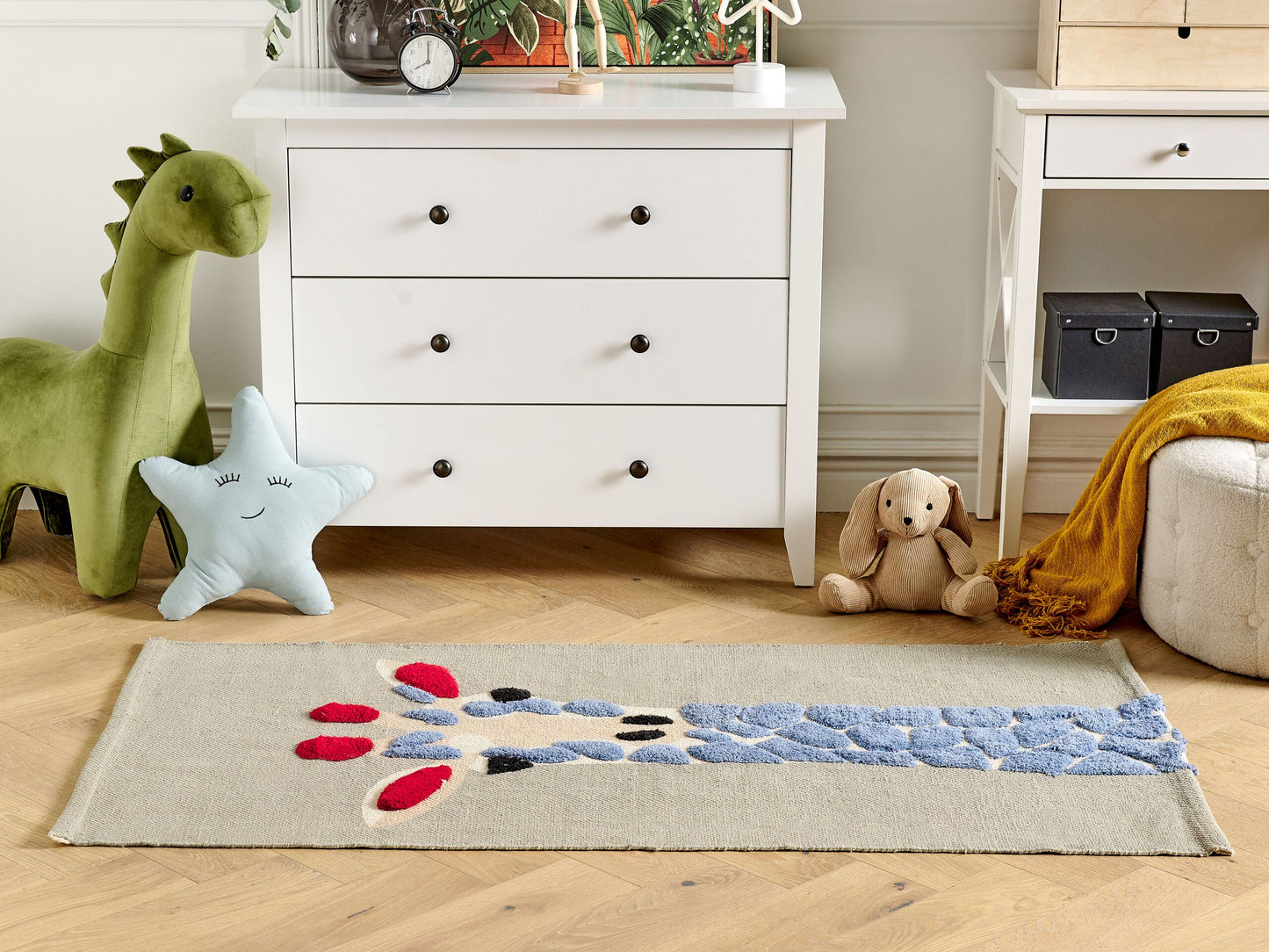 Kinderteppich Baumwolle mehrfarbig 80 x 150 cm Giraffenmotiv SAKUBO