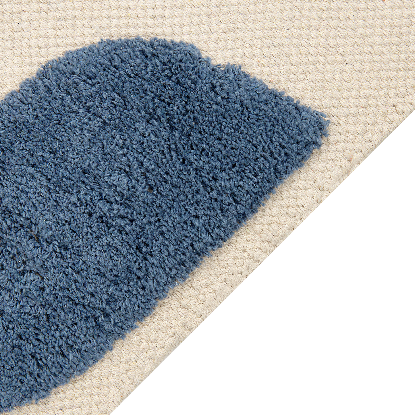 Kinderteppich Baumwolle beige / blau 80 x 150 cm Wal-Motiv SELAI