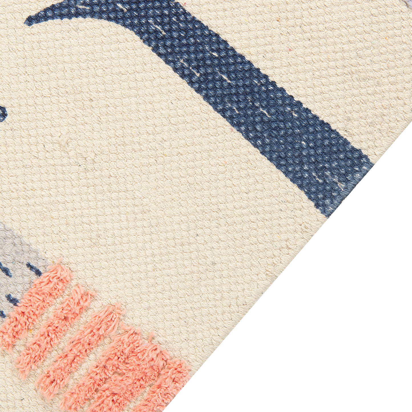 Kinderteppich Baumwolle mehrfarbig 80 x 150 cm Hund-Motiv Kurzflor TEMIAJ