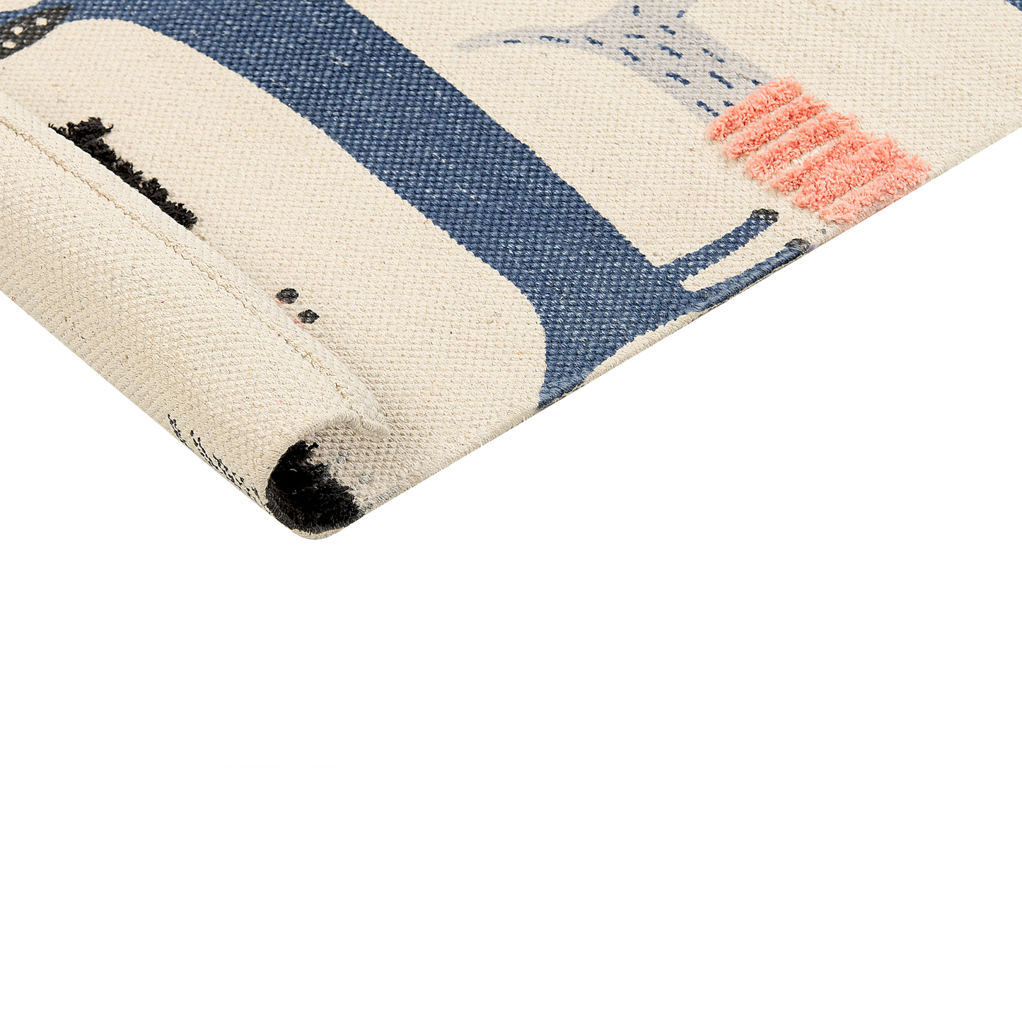 Kinderteppich Baumwolle mehrfarbig 80 x 150 cm Hund-Motiv Kurzflor TEMIAJ