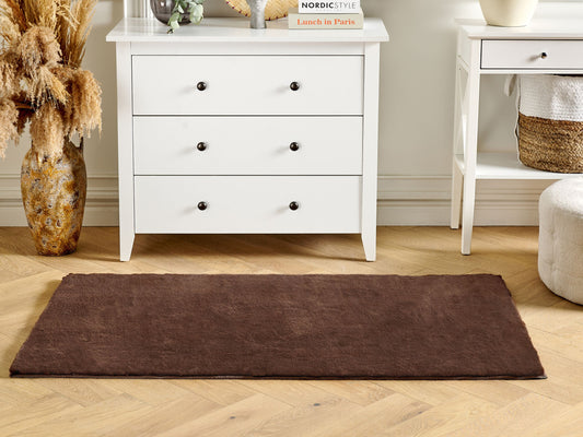 Kunstfellteppich Kaninchen braun 80 x 150 cm MIRPUR