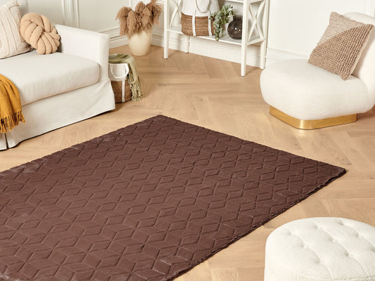 Kunstfellteppich Kaninchen braun 160 x 230 cm Shaggy THATTA