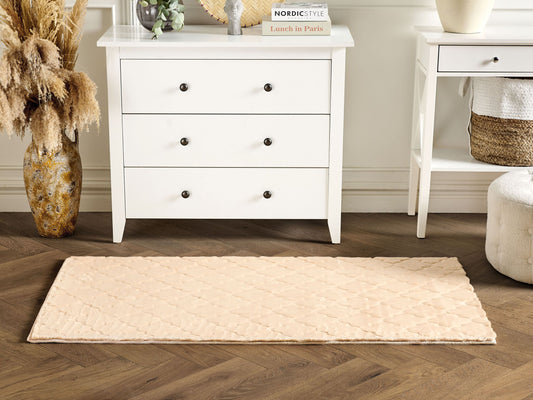 Kunstfellteppich Kaninchen beige 80 x 150 cm Shaggy GHARO