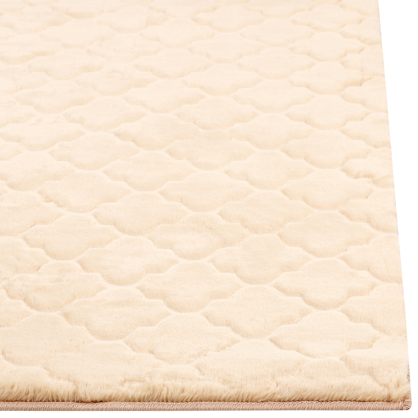 Kunstfellteppich Kaninchen beige 160 x 230 cm Shaggy GHARO