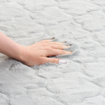 Kunstfellteppich Kaninchen hellgrau 80 x 150 cm Shaggy GHARO