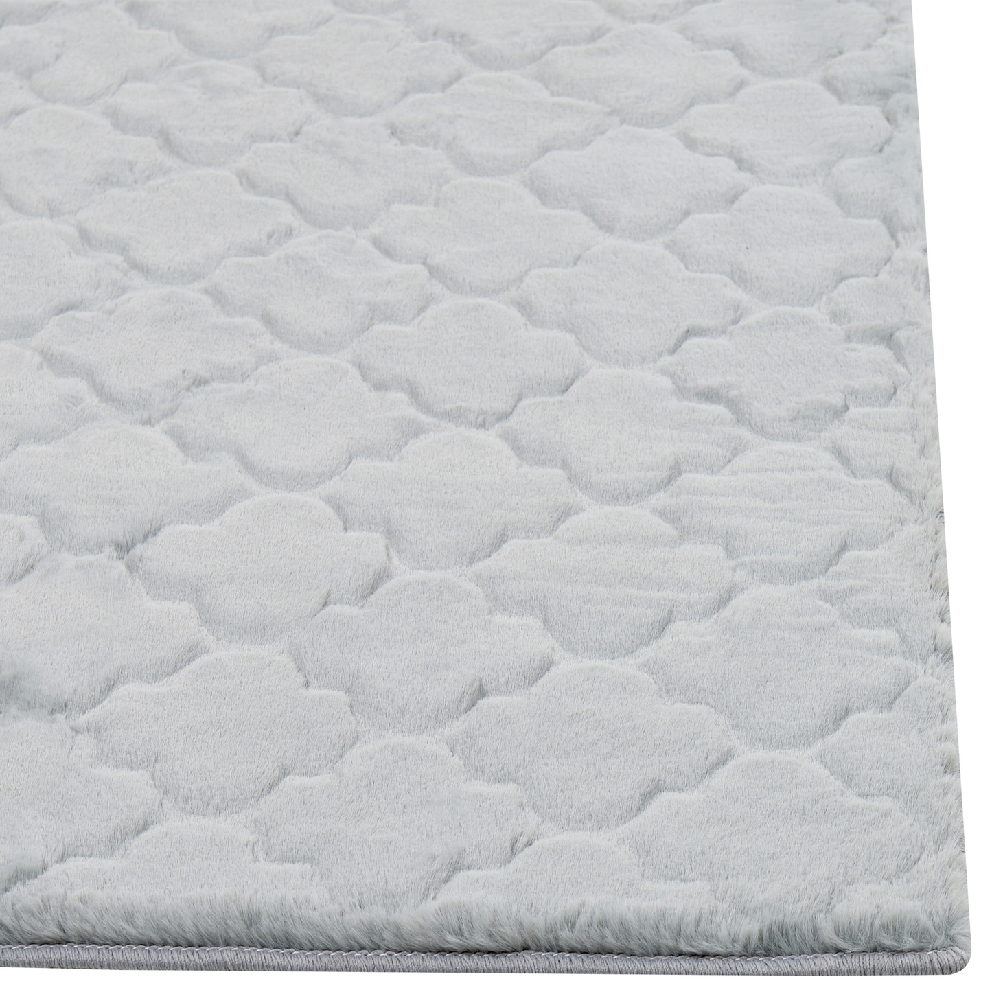 Kunstfellteppich Kaninchen hellgrau 80 x 150 cm Shaggy GHARO