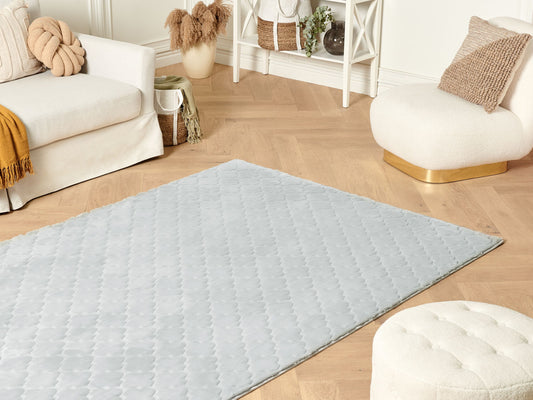 Kunstfellteppich Kaninchen hellgrau 160 x 230 cm Shaggy GHARO