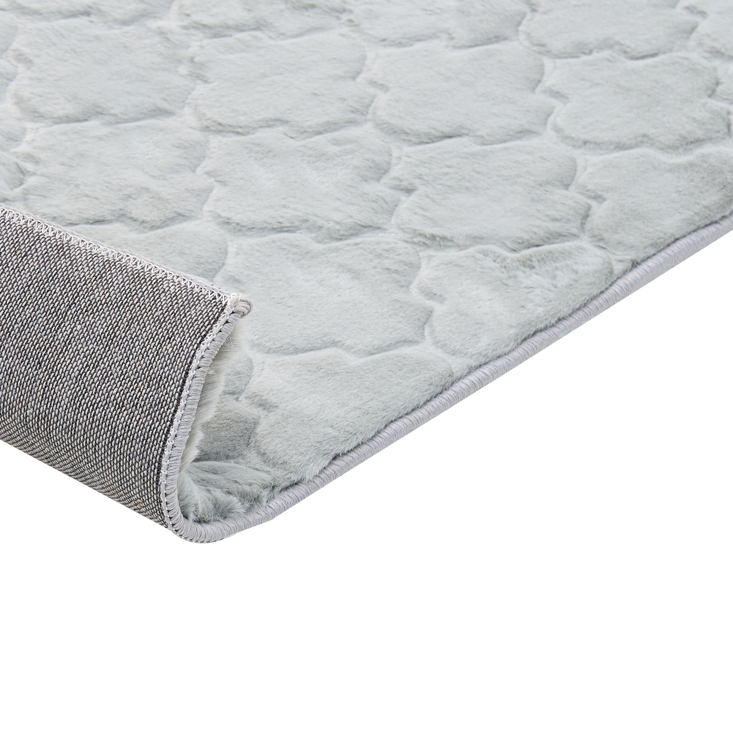 Kunstfellteppich Kaninchen hellgrau 160 x 230 cm Shaggy GHARO
