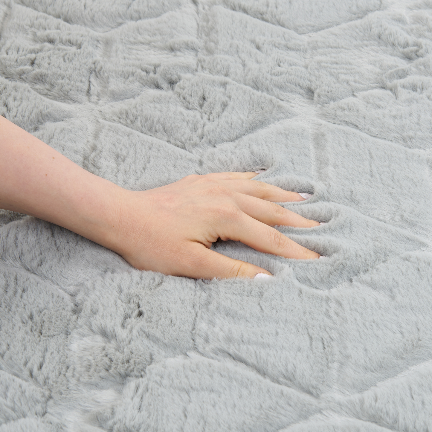 Kunstfellteppich Kaninchen mintgrau 160 x 230 cm Shaggy THATTA