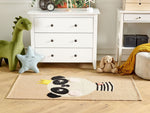 Kinderteppich Baumwolle beige 80 x 150 cm Pandamotiv BUNAN