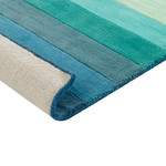 Teppich Wolle mehrfarbig 140 x 200 cm Streifenmuster Kurzflor MAILSI