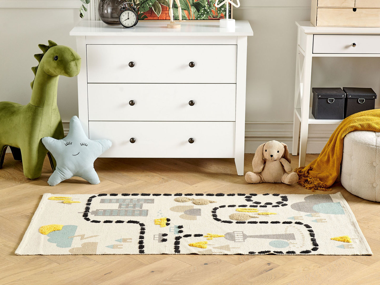 Kinderteppich Baumwolle mehrfarbig 80 x 150 cm abstraktes Muster SAZAK