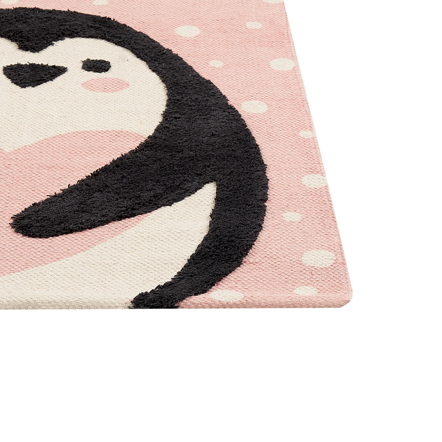 Kinderteppich Baumwolle rosa 80 x 150 cm Pinguin-Muster PENGKOL