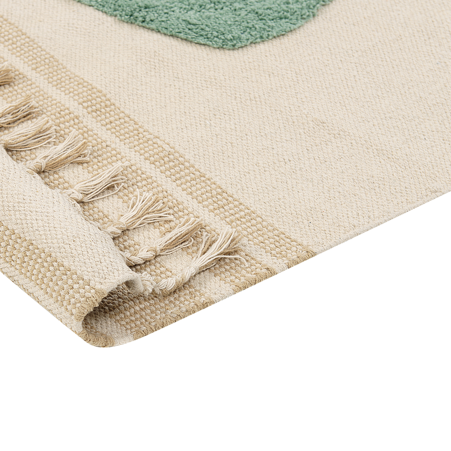 Teppich Baumwolle mehrfarbig 160 x 230 cm geometrisches Muster Kurzflor ZEYNAK